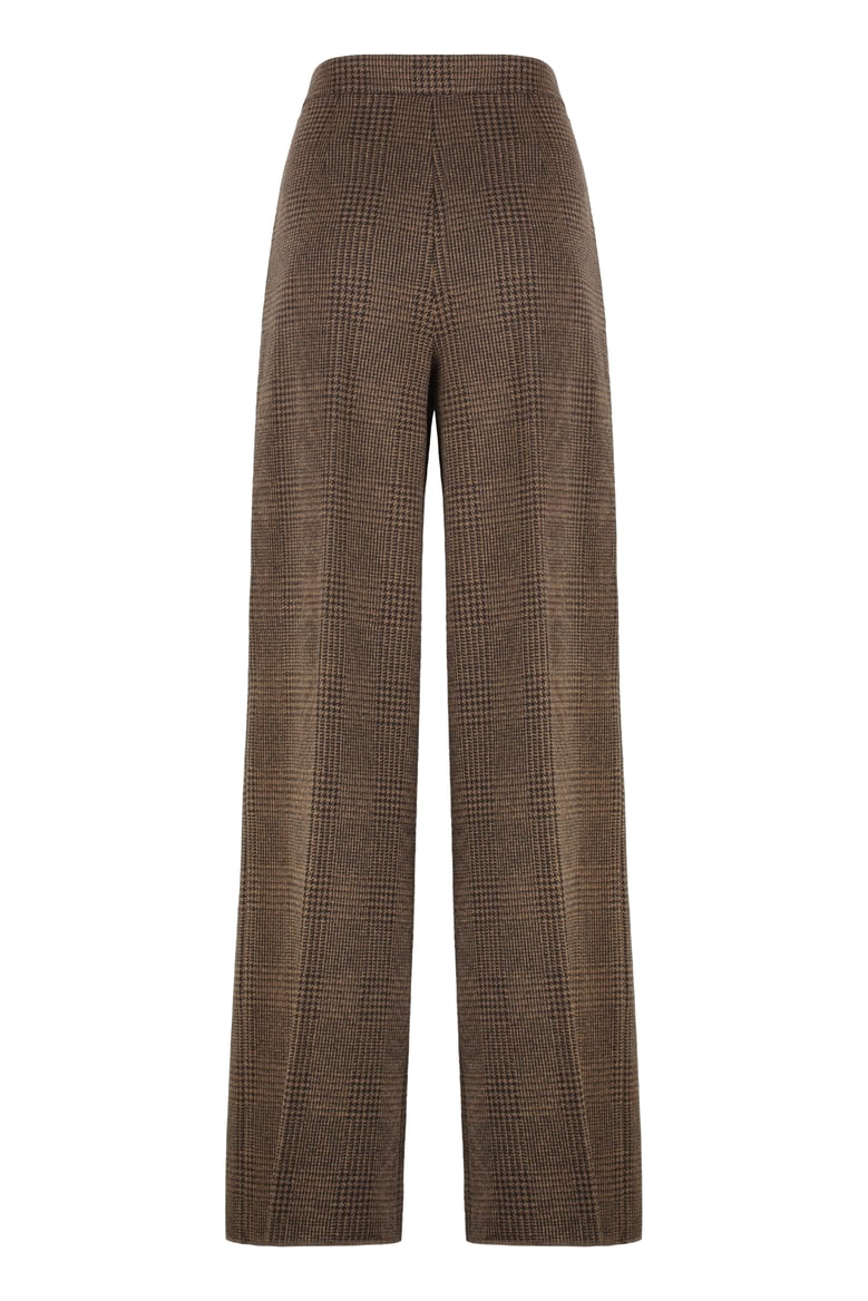 wool and cotton jersey pants with prince of wales motif by Selfnex