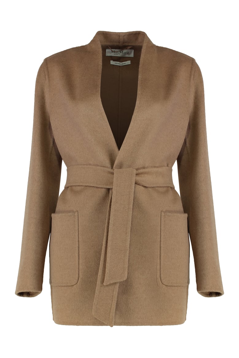 draped jacket in camel by Selfnex