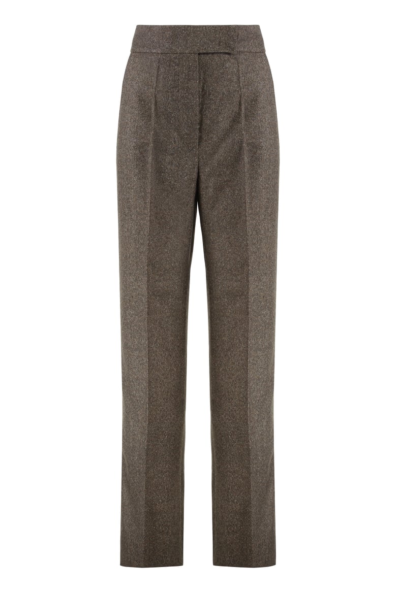 wide-leg trousers wool brown by Selfnex