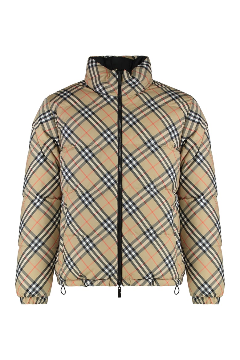 reversible snowdon check down jacket by Selfnex