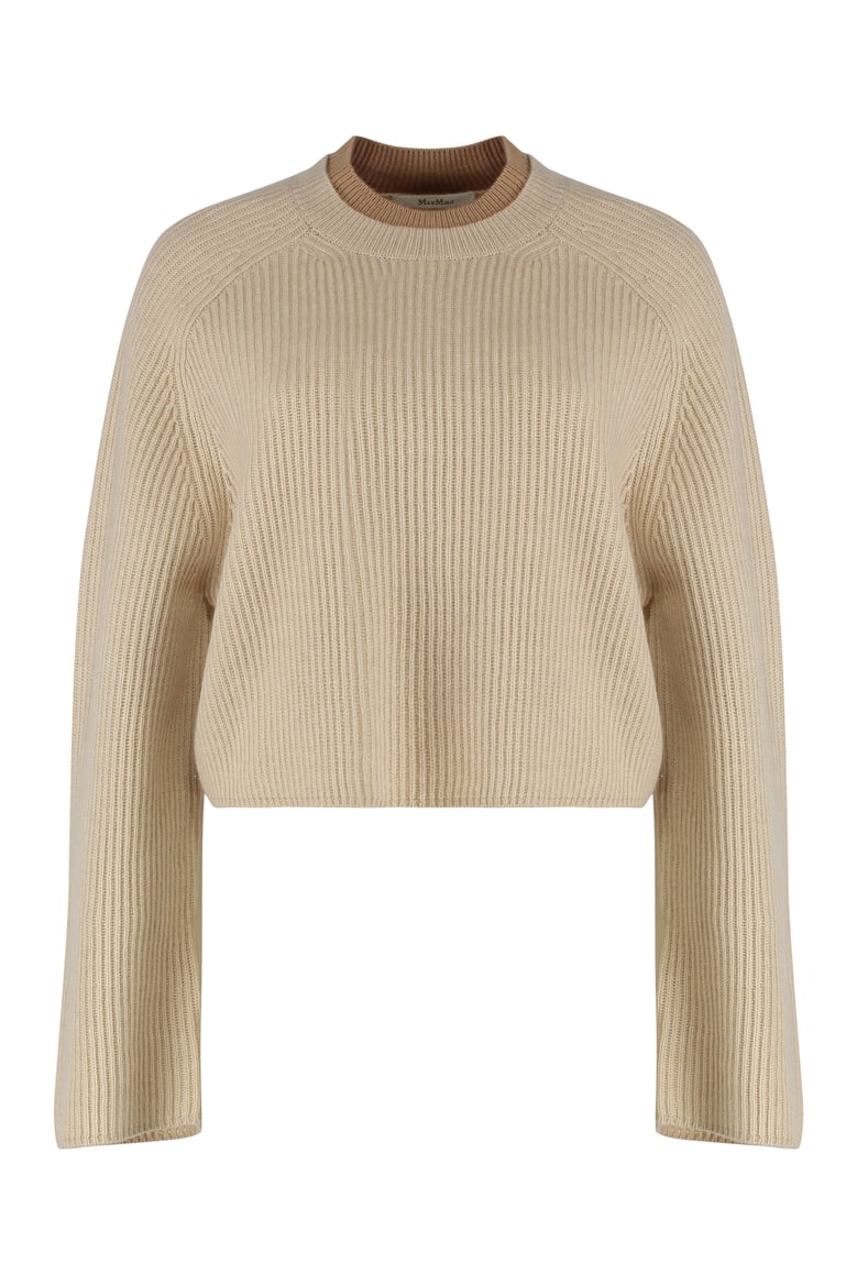 ribbed knit crop top in beige by Selfnex