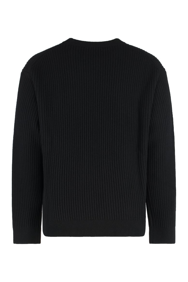 ribbed wool sweater in black by Selfnex