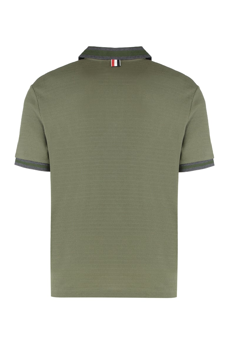 cotton knit polo in green by Selfnex