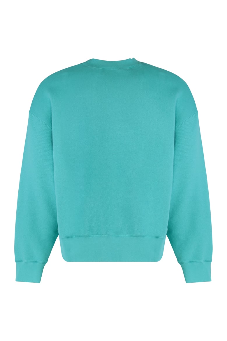 crew neck cotton sweatshirt with patch bear by Selfnex