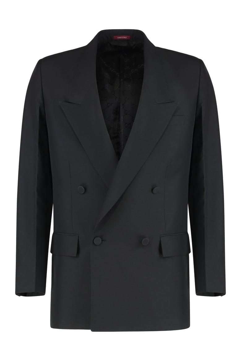 double-breasted wool gabardine jacket by Selfnex