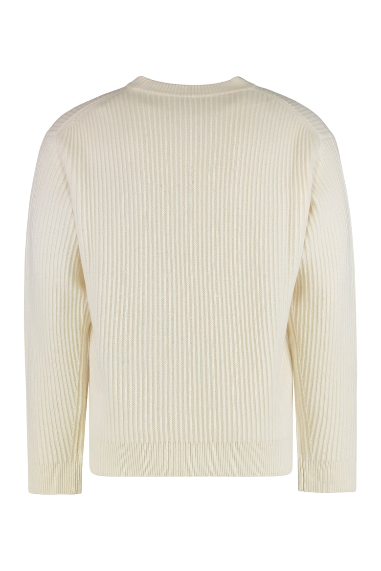 ribbed wool sweater with fox patch by Selfnex