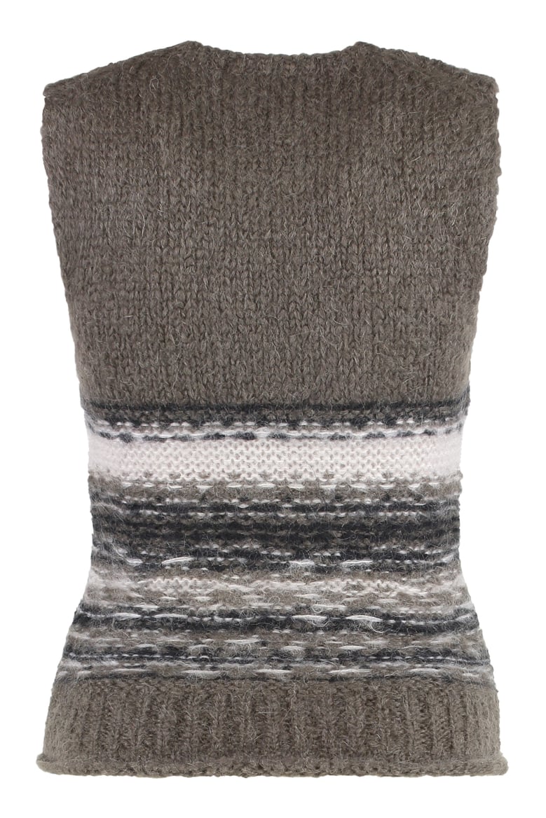 knit gilet with fairisle knitting by Selfnex
