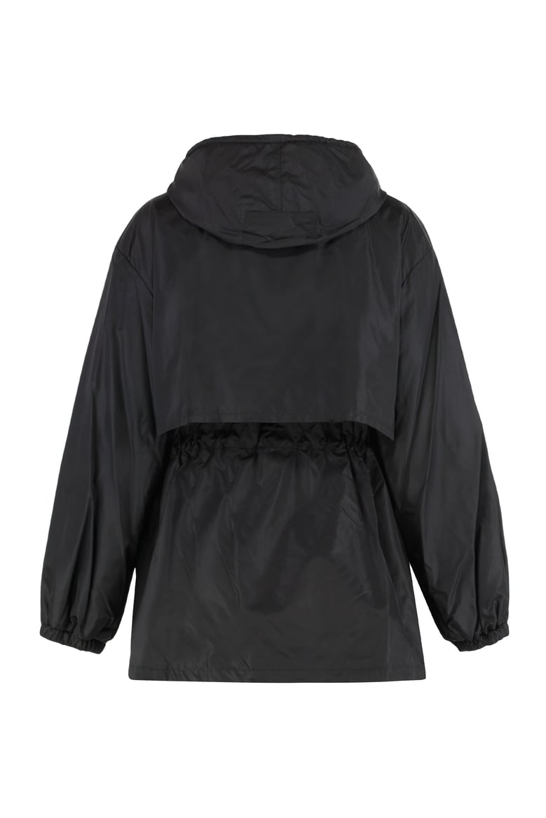 hooded windbreaker jacket in black by Selfnex