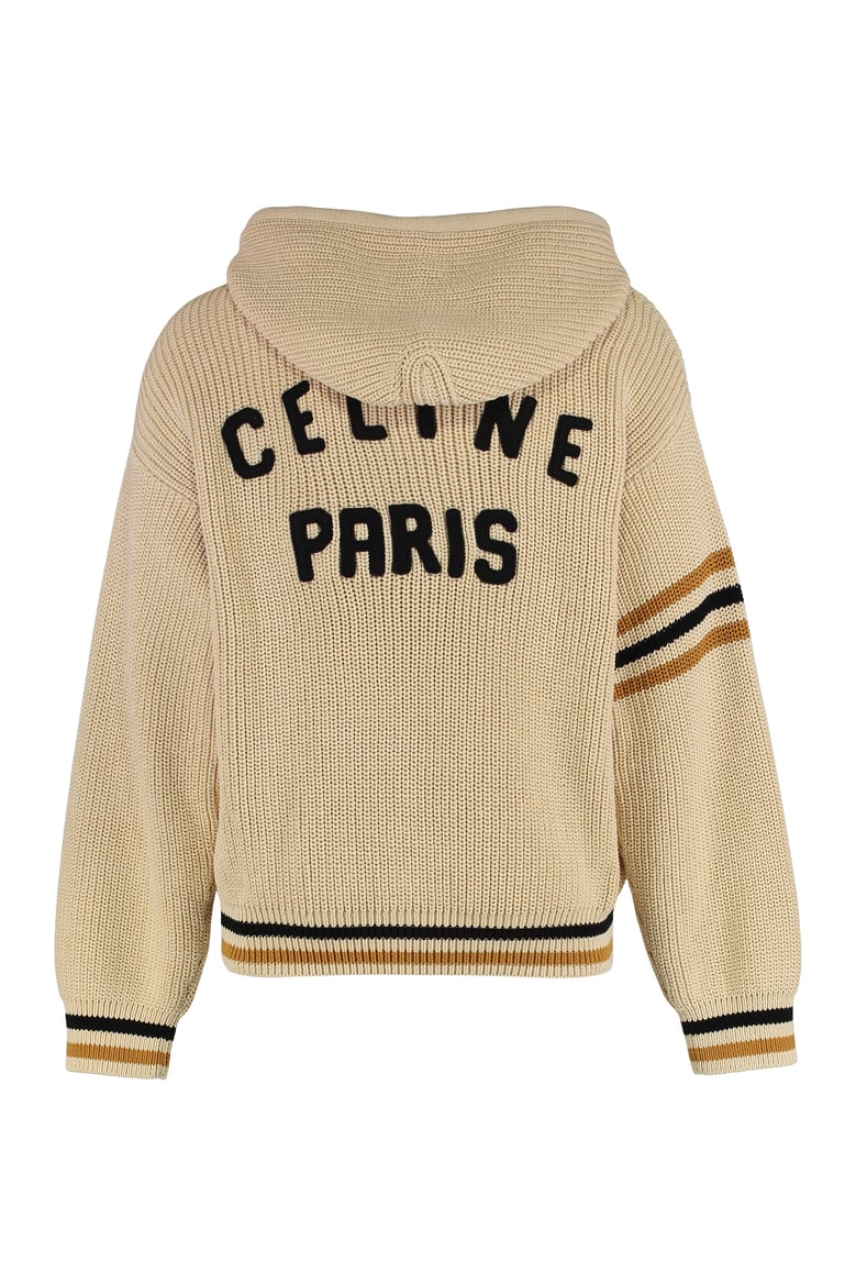hooded zip sweatshirt in beige by Selfnex