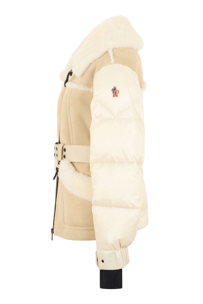 puffer jacket alvernia cream shearling belt by Selfnex