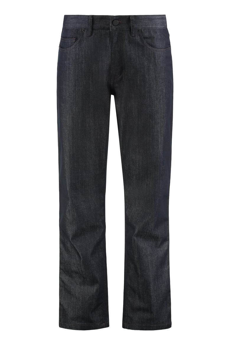 straight leg jeans with five pockets by Selfnex