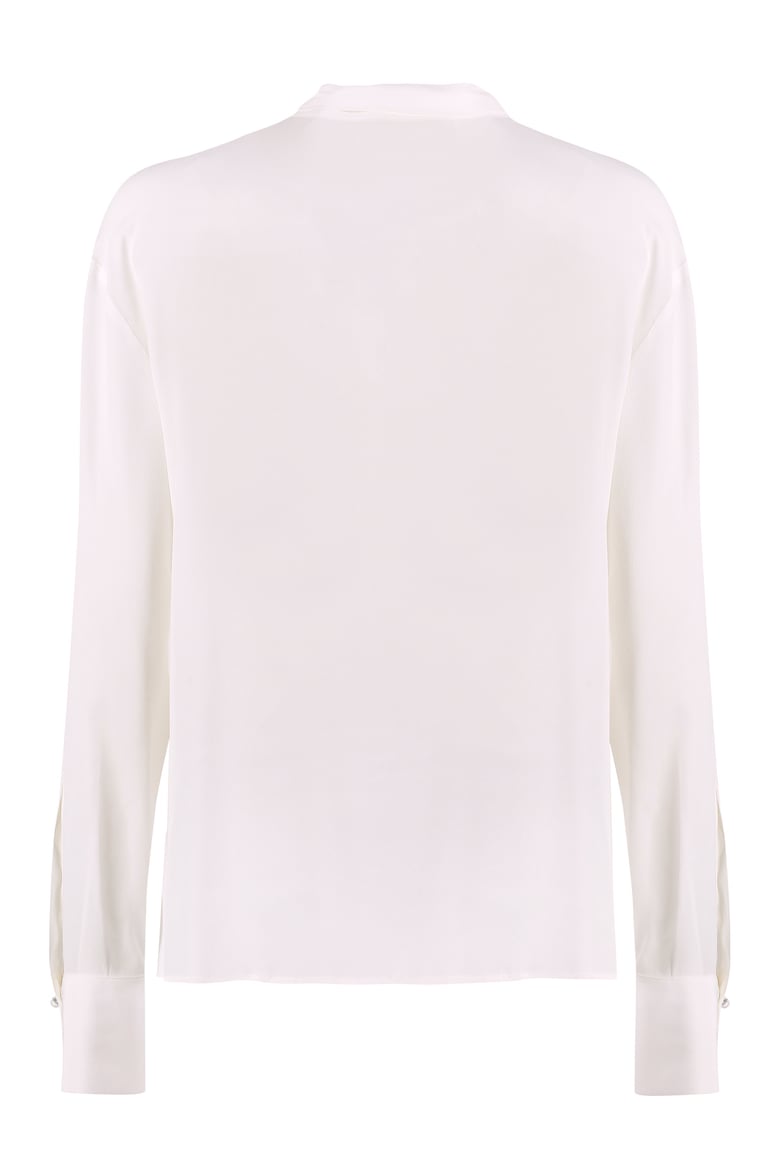 crêpe de chine pussy-bow shirt by Selfnex