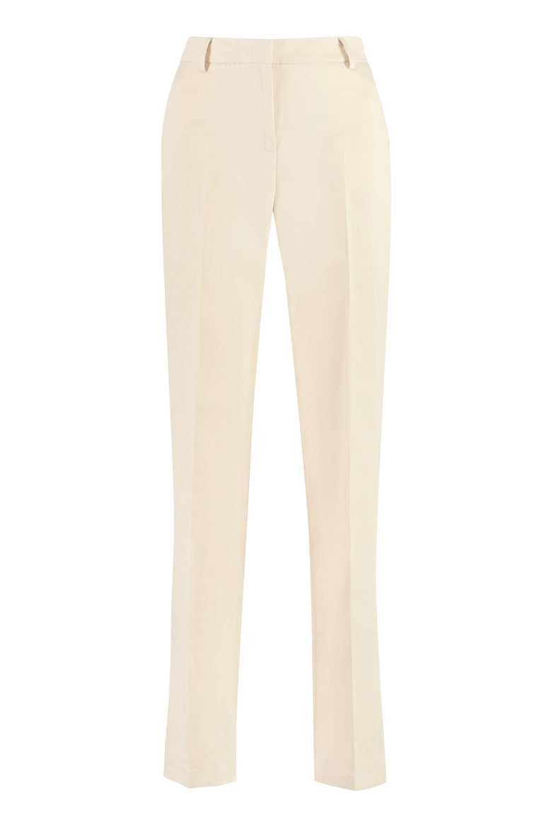 ambra cotton-linen straight trousers by Selfnex
