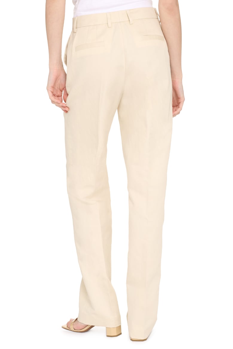 ambra cotton-linen straight trousers by Selfnex