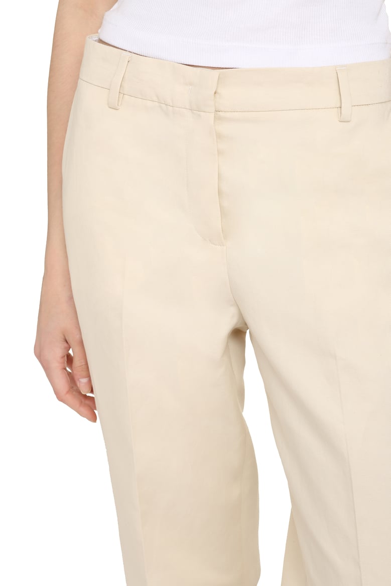 ambra cotton-linen straight trousers by Selfnex