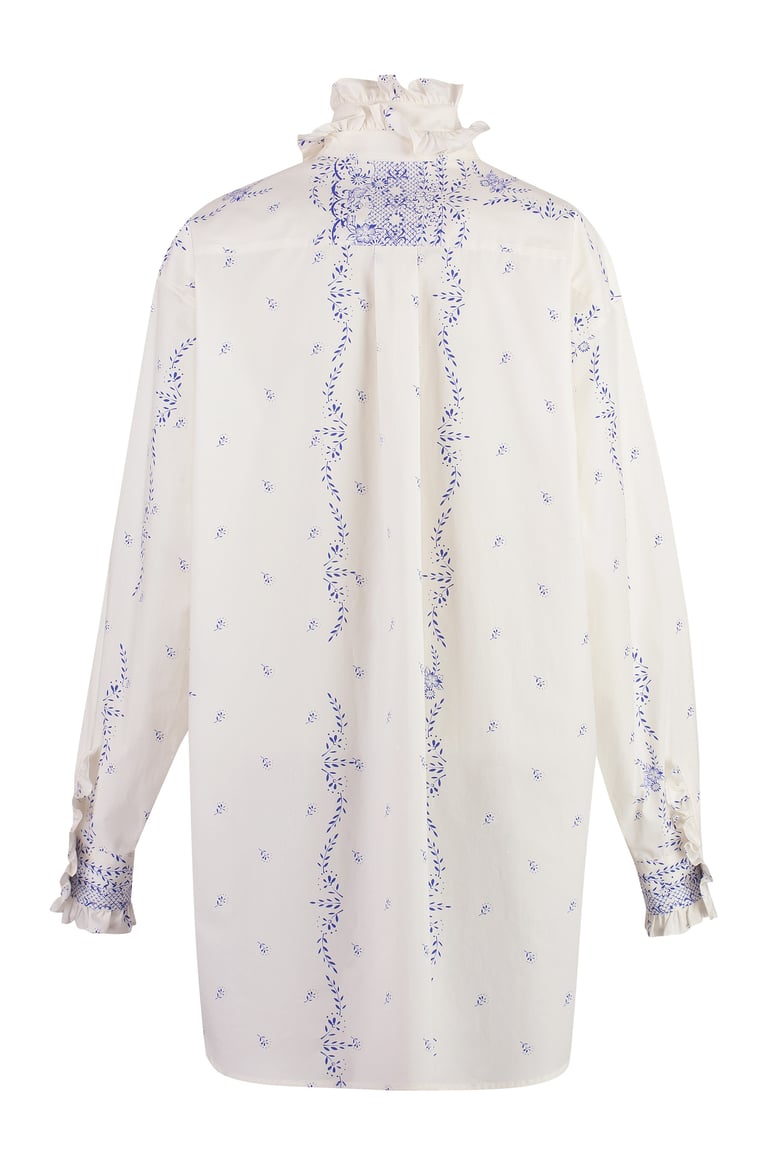 shirtdress white cotton poplin by Selfnex
