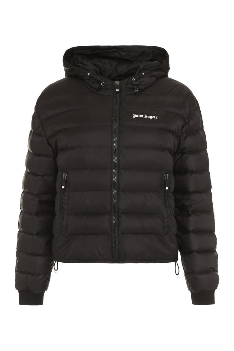 hooded full-zip down jacket by Selfnex