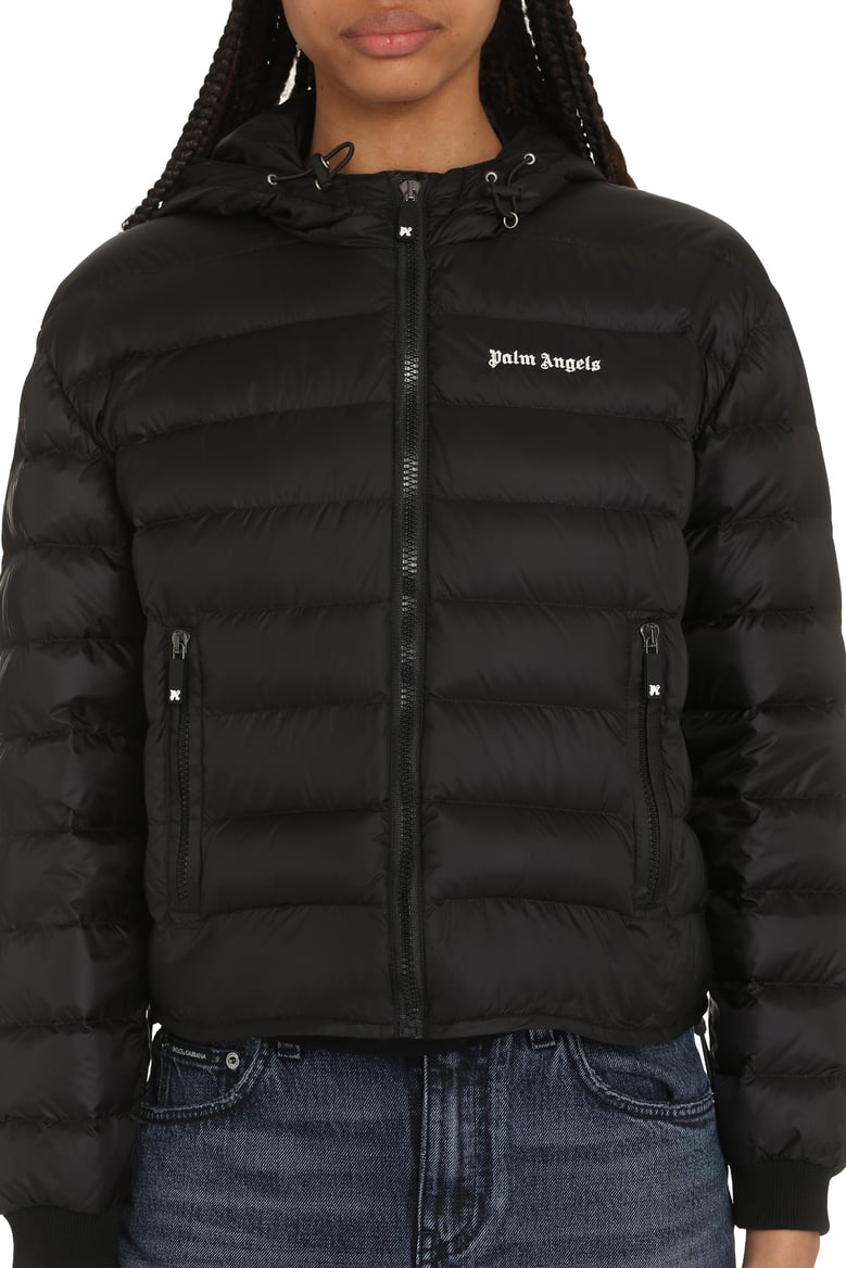 hooded full-zip down jacket by Selfnex