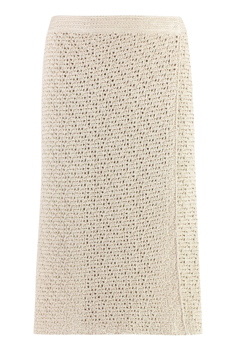 ecru cotton crochet wrap skirt by Selfnex