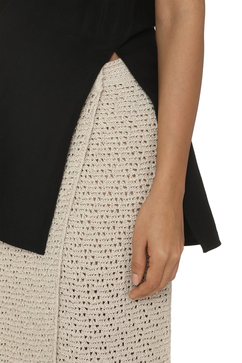 ecru cotton crochet wrap skirt by Selfnex