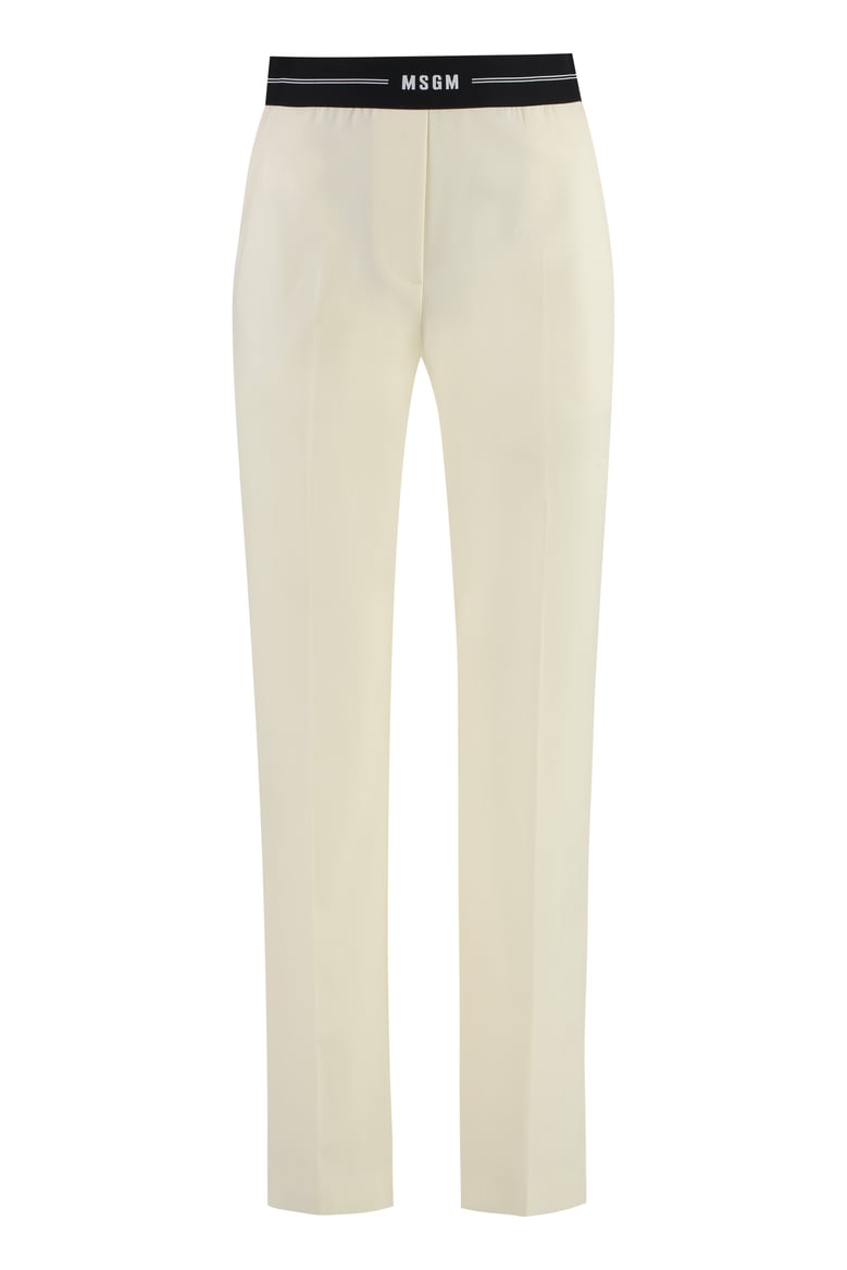 wool trousers in ivory by Selfnex