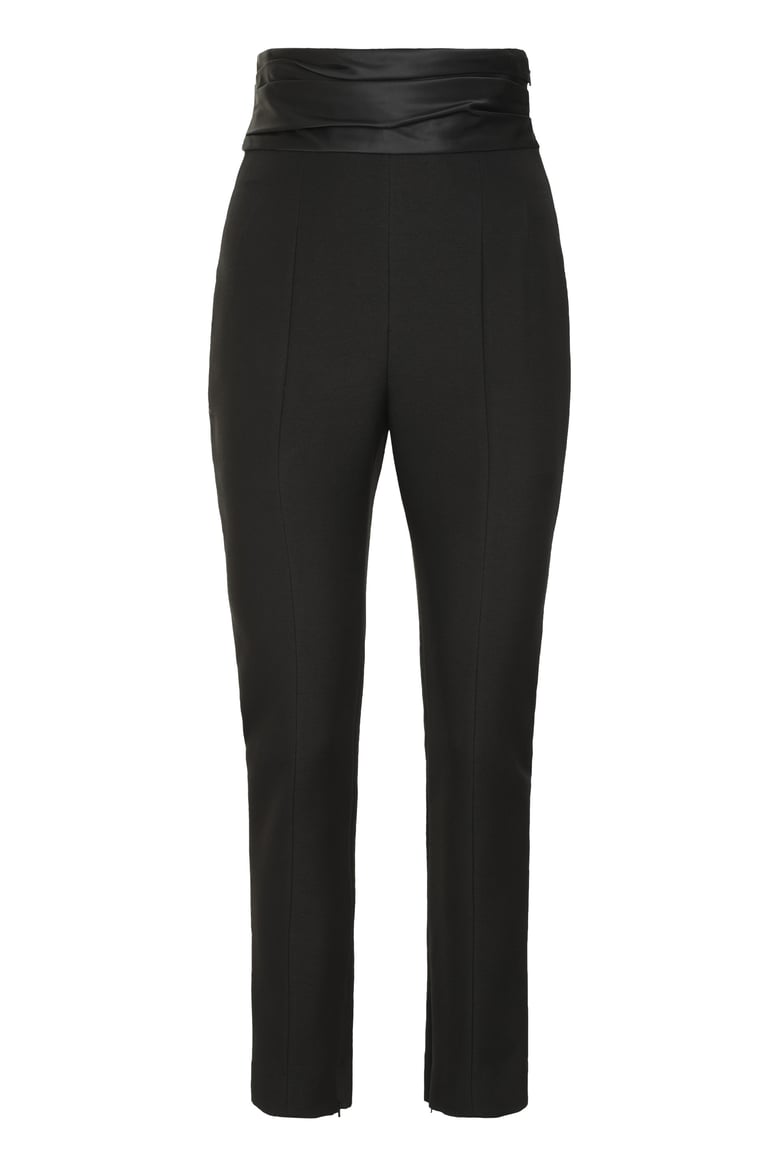 lenro viscose-blend straight trousers by Selfnex