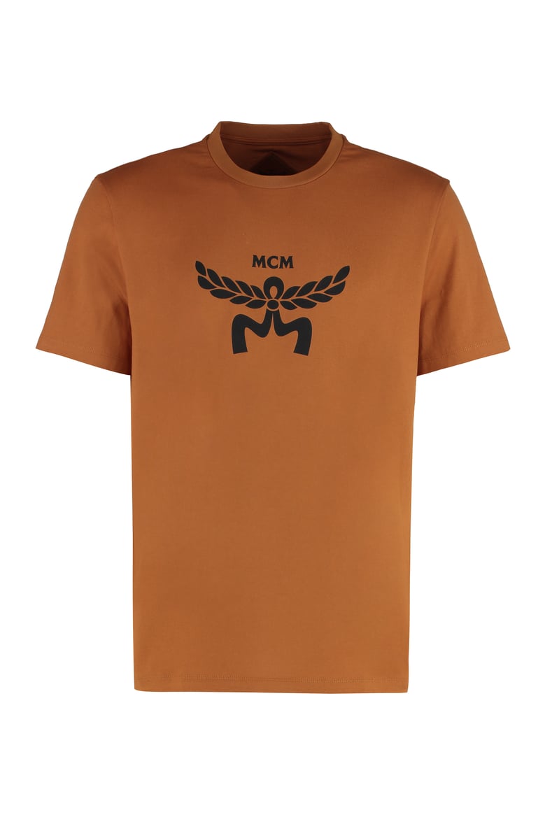 saddle brown cotton crew-neck t-shirt by Selfnex