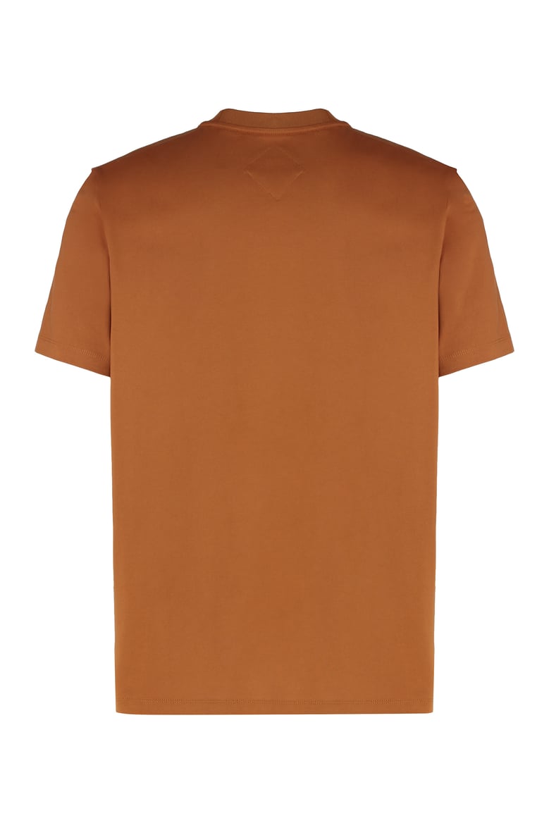 saddle brown cotton crew-neck t-shirt by Selfnex