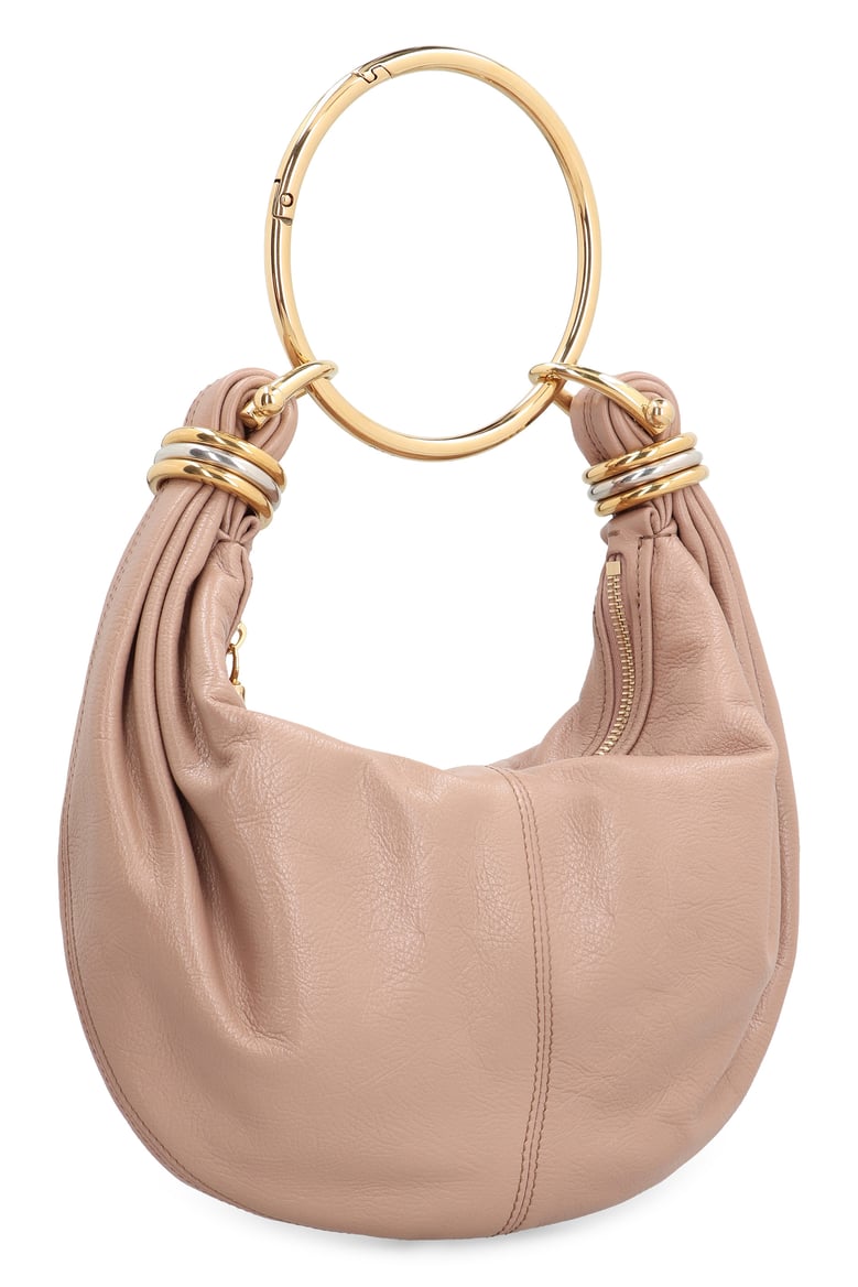 leather hobo bag with top handle by Selfnex