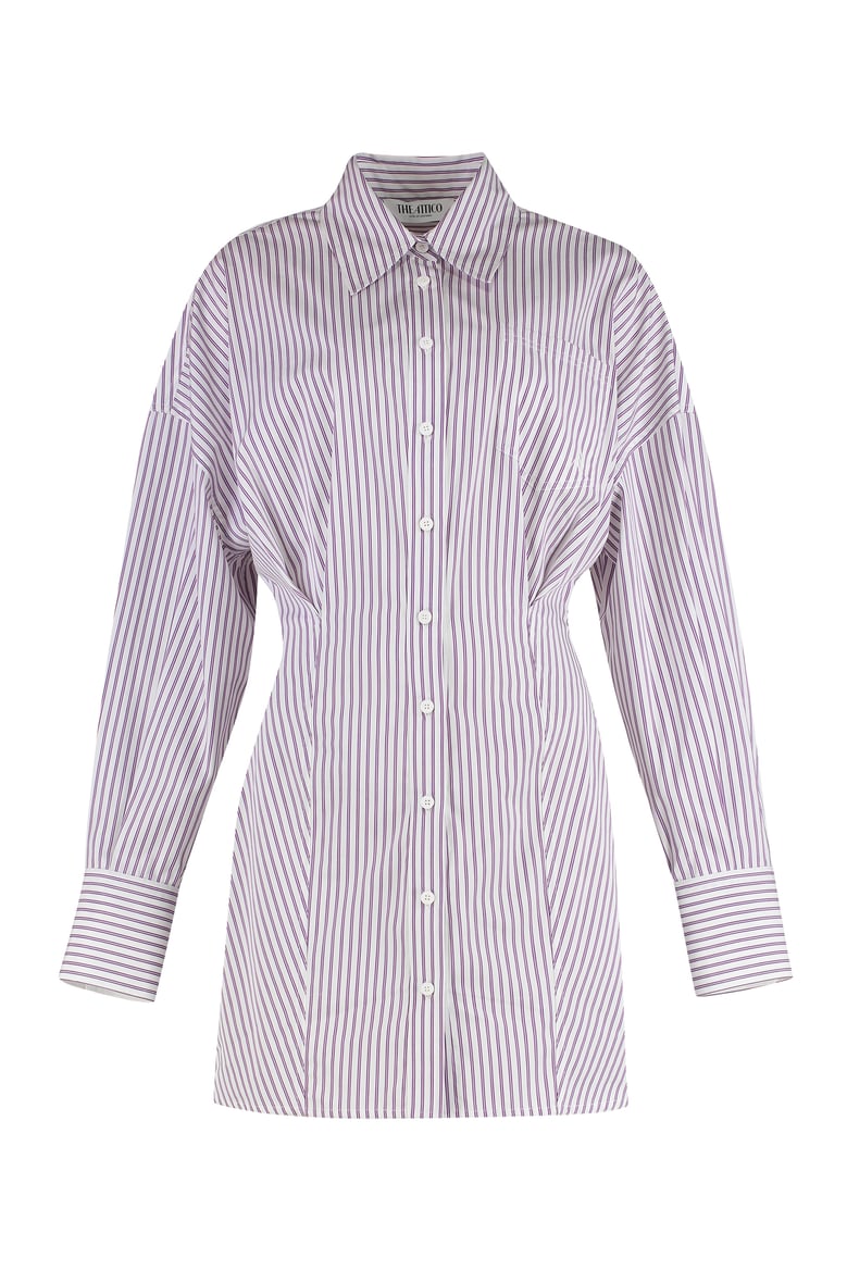 striped cotton shirtdress by Selfnex