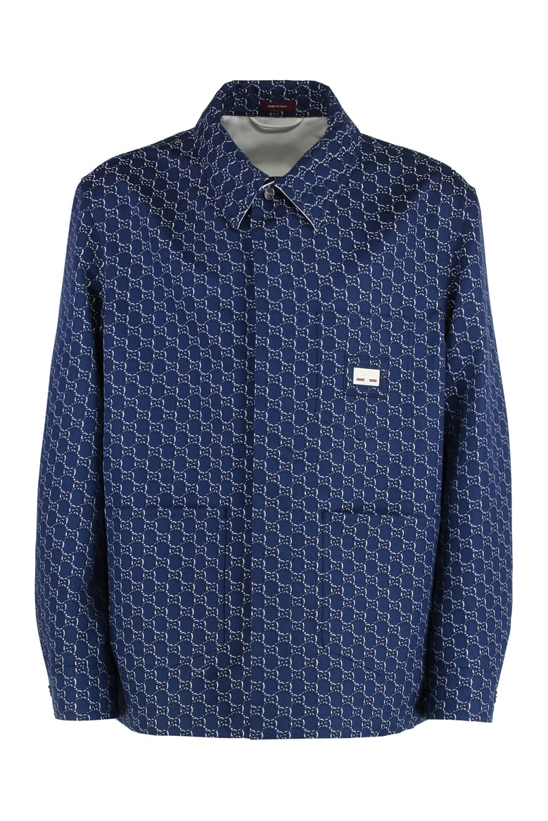cotton overshirt with gg motif by Selfnex