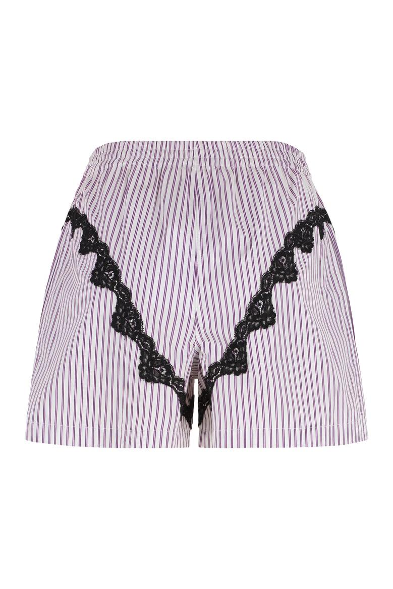 cotton shorts with lace insets by Selfnex