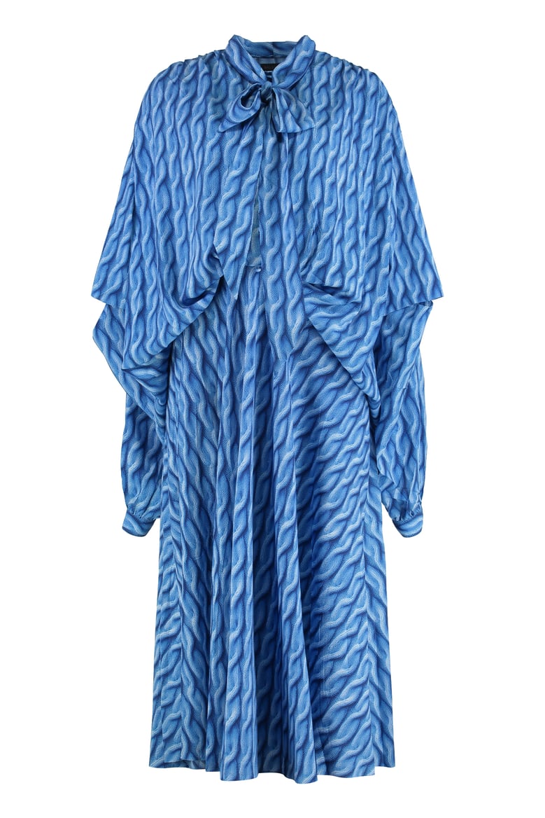 printed dress with bow fastening by Selfnex