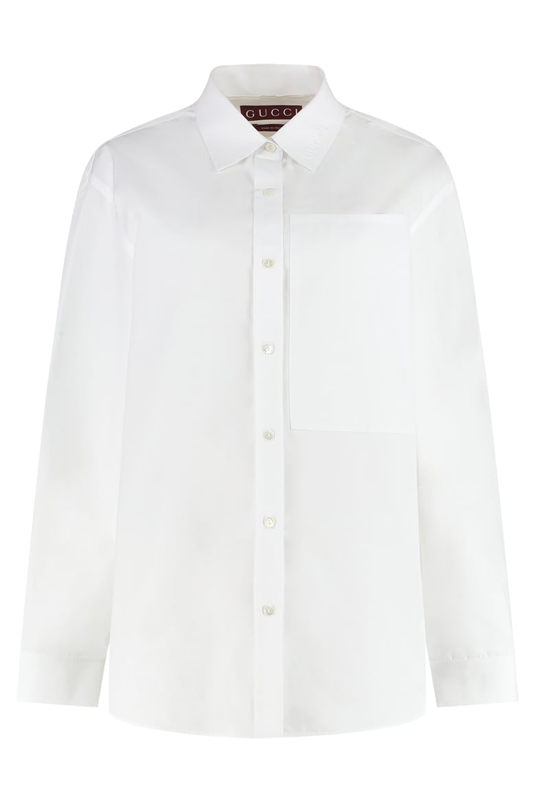 cotton poplin shirt with tie neck by Selfnex