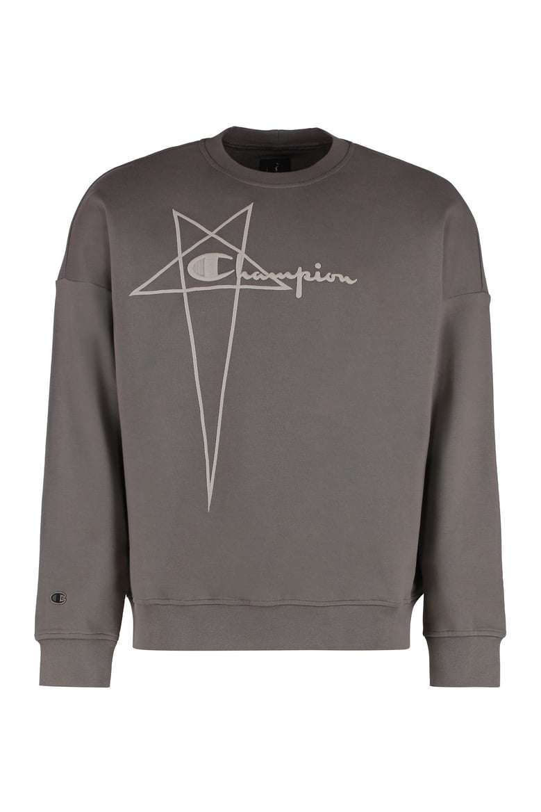 rick owens x champion cotton crew-neck sweatshirt by Selfnex