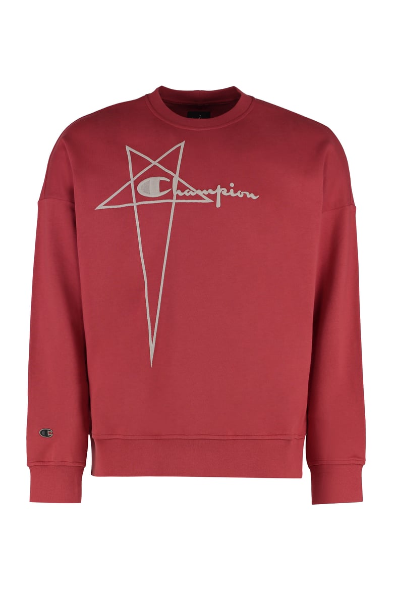 rick owens x champion cotton crew-neck sweatshirt by Selfnex