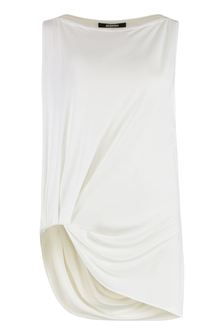 square-neck side cut-out top by Selfnex