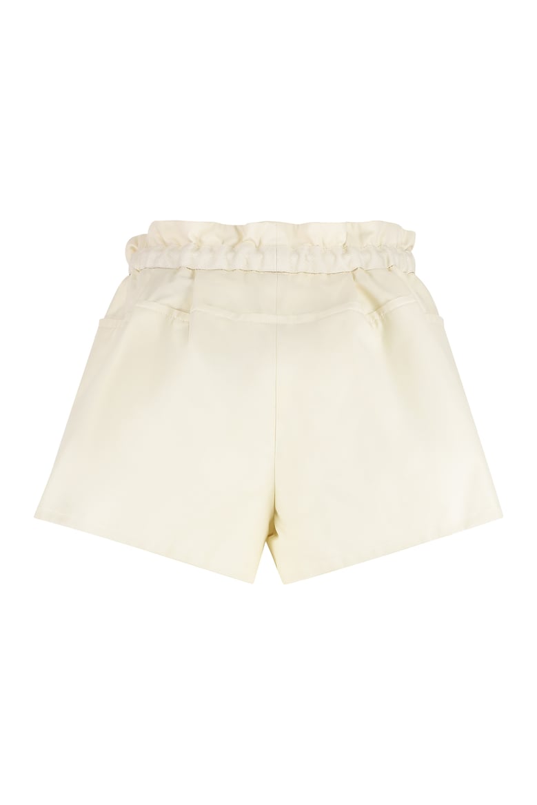 drawstring shorts with faux-leather trim by Selfnex