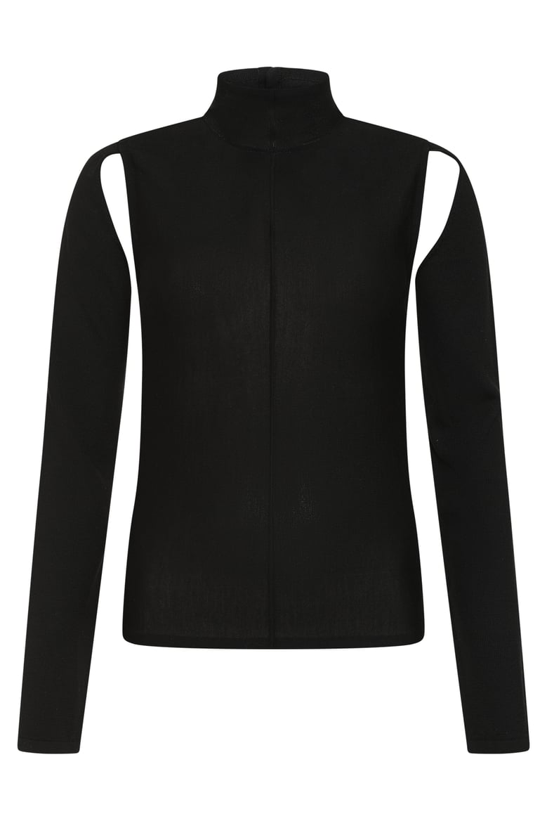 open-back virgin wool sweater by Selfnex