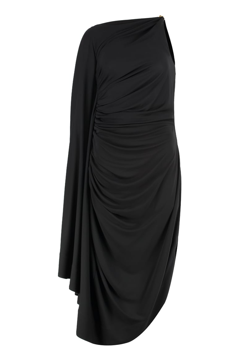 draped one-shoulder dress by Selfnex