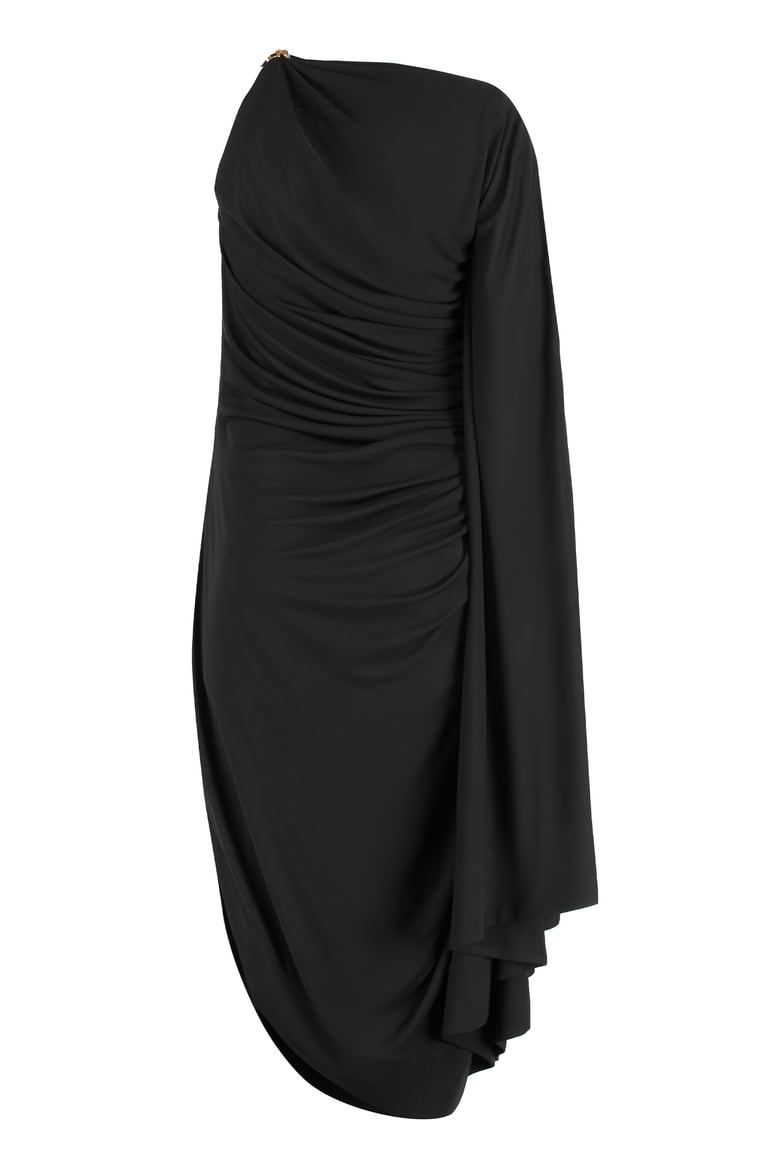 draped one-shoulder dress by Selfnex