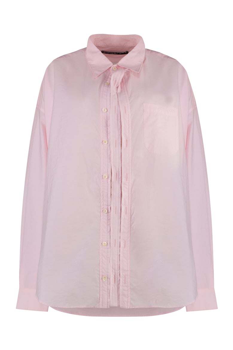 pink stretch cotton shirt by Selfnex