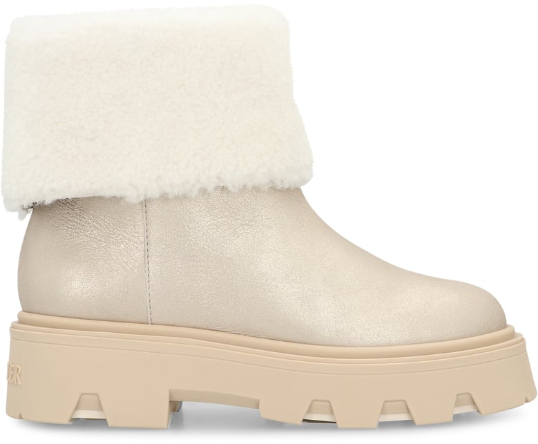 shearling boots in silver by Selfnex