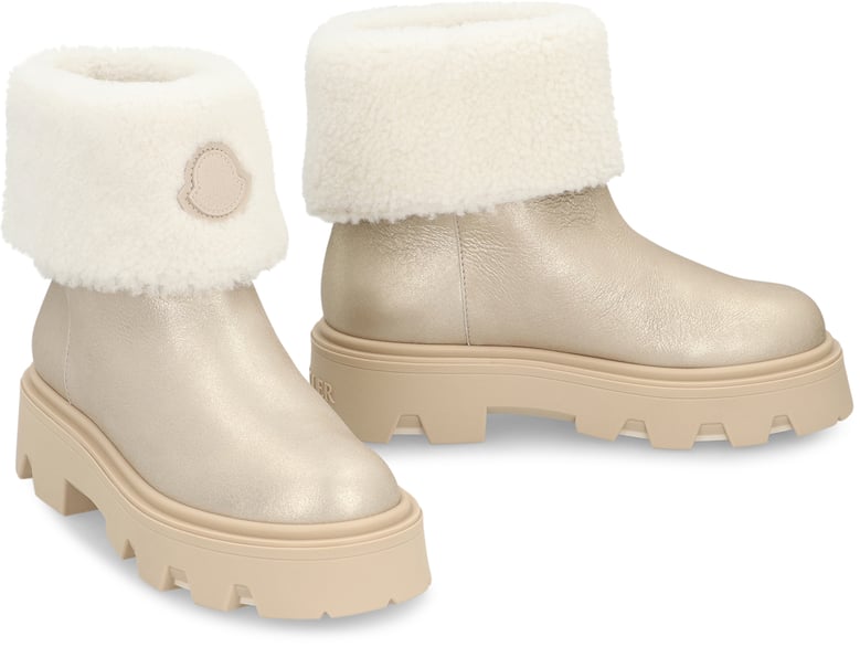 shearling boots in silver by Selfnex