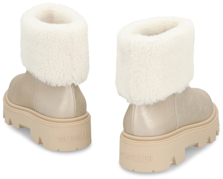 shearling boots in silver by Selfnex