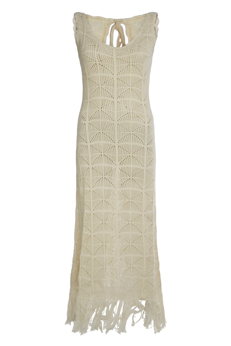cotton sweater-dress with lace-up detail by Selfnex