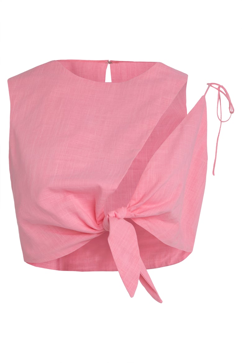 cotton crop top with decorative bow by Selfnex