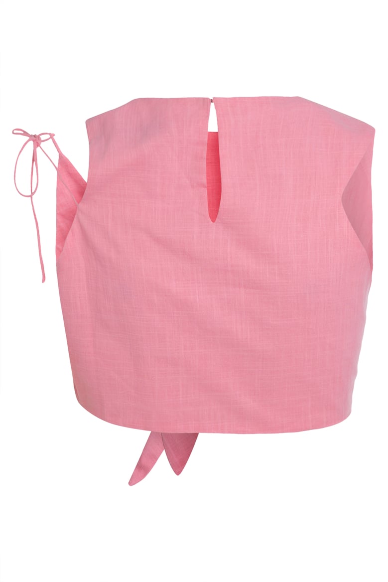 cotton crop top with decorative bow by Selfnex