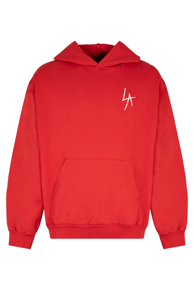 red cotton hoodie by Selfnex