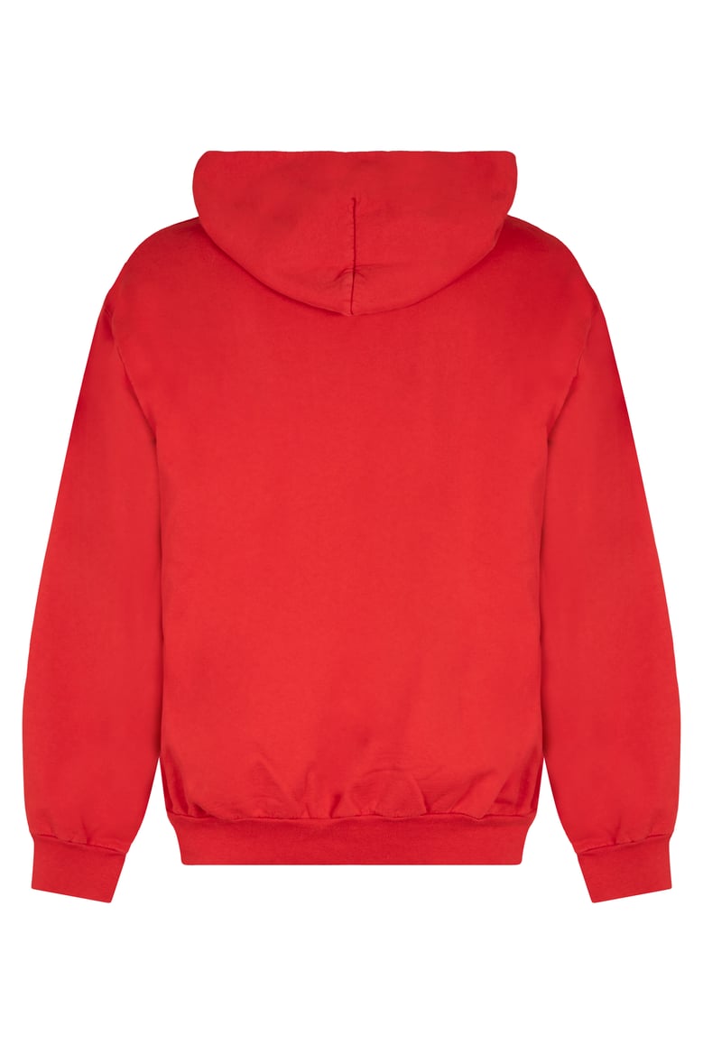 red cotton hoodie by Selfnex
